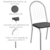 Kit 2 Cadeiras Cromada Sala Jantar 2C077CR Corino Preto Kappesberg