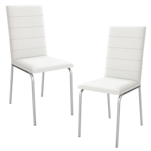 Kit 2 Cadeiras Cromada Sala Jantar 2C091CR Corino Branco Kappesberg