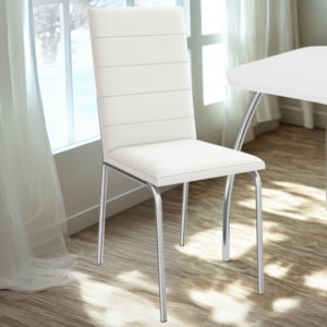Kit 2 Cadeiras Cromada Sala Jantar 2C091CR Corino Branco Kappesberg
