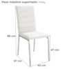 Kit 2 Cadeiras Cromada Sala Jantar 2C091CR Corino Branco Kappesberg