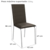 Kit 2 Cadeiras Cromada Sala Jantar 2C091CR Corino Marrom Kappesberg