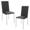 Kit 2 Cadeiras Cromada Sala Jantar 2C091CR Corino Preto Kappesberg