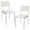 Kit 2 Cadeiras Cromada Sala Jantar 2C128CR Corino Branco Kappesberg