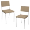 Kit 2 Cadeiras Cromada Sala Jantar 2C128CR Corino Capuccino Kappesberg