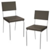 Kit 2 Cadeiras Cromada Sala Jantar 2C128CR Corino Marrom Kappesberg