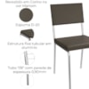 Kit 2 Cadeiras Cromada Sala Jantar 2C128CR Corino Marrom Kappesberg