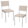 Kit 2 Cadeiras Cromada Sala Jantar 2C128CR Corino Nude Kappesberg