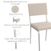 Kit 2 Cadeiras Cromada Sala Jantar 2C128CR Corino Nude Kappesberg