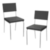 Kit 2 Cadeiras Cromada Sala Jantar 2C128CR Corino Preto Kappesberg
