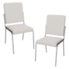 Kit 2 Cadeiras Cromada Sala Jantar 2C129CR Corino Branco Kappesberg