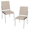 Kit 2 Cadeiras Cromada Sala Jantar 2C129CR Corino Nude Kappesberg