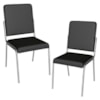 Kit 2 Cadeiras Cromada Sala Jantar 2C129CR Corino Preto Kappesberg