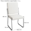 Kit 2 Cadeiras Cromada Sala Jantar 2C139CR Corino Branco Kappesberg