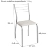 Kit 2 Cadeiras Cromada Sala Jantar 2C140CR Corino Branco Kappesberg