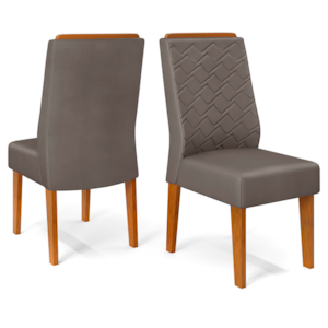 Kit 2 Cadeiras De Jantar Estofadas Lidia Veludo Lunar Freijo Dj Moveis Kit 2 Cadeiras De Jantar Estofadas Lidia Veludo Lunar Freijo Dj Moveis