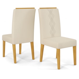 Kit 2 Cadeiras De Jantar Estofadas Yasmin Linho Neve Cedro Dj Moveis Kit 2 Cadeiras De Jantar Estofadas Yasmin Linho Neve Cedro Dj Moveis