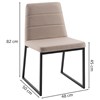 Kit 2 Cadeiras Decorativas Base Aço Preto F36 Linho Bege Dmobiliario