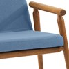 Kit 2 Cadeiras Decorativas Base Madeira F56 Linho Azul Jeans Dmobiliario