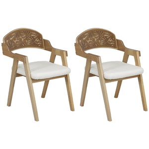 Kit 2 Cadeiras Decorativas Com Braço Pes Madeira Amendoa Royal Nacc