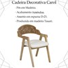 Kit 2 Cadeiras Decorativas Com Braço Pes Madeira Amendoa Royal Nacc