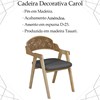 Kit 2 Cadeiras Decorativas Com Braço Pes Madeira Amendoa Vinil Nacc