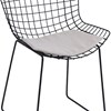 Kit 2 Cadeiras Decorativas Em Aço Preto I24 Almofada Linho Bege Dmobiliario