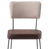 Kit 2 Cadeiras Decorativas F53X1 Corano Marrom Linho Bege Dmobiliario