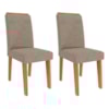 Kit 2 Cadeiras Estofadas 11058 Linho Cinamomo Bege MOLCI