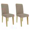Kit 2 Cadeiras Estofadas 11058 Linho Nature Bege MOLCI
