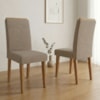 Kit 2 Cadeiras Estofadas 11058 Linho Nature Bege MOLCI