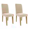 Kit 2 Cadeiras Estofadas 11058 Suede Cinamomo Nude MOLCI