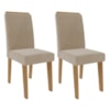 Kit 2 Cadeiras Estofadas 11058 Suede Nature Nude MOLCI