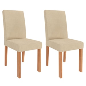 Kit 2 Cadeiras Estofadas 15167 Linho Cinamomo Gengibre MOLCI