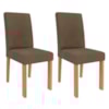 Kit 2 Cadeiras Estofadas 15167 Linho Cinamomo Mascavo MOLCI