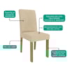 Kit 2 Cadeiras Estofadas 15167 Linho Nature Gengibre MOLCI