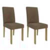 Kit 2 Cadeiras Estofadas 15167 Linho Nature Mascavo MOLCI
