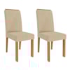 Kit 2 Cadeiras Estofadas 22142 Linho Cinamomo Gengibre MOLCI