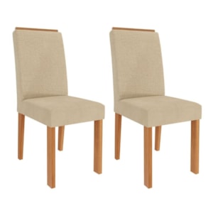 Kit 2 Cadeiras Estofadas 22142 Linho Cinamomo Gengibre MOLCI