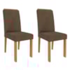 Kit 2 Cadeiras Estofadas 22142 Linho Cinamomo Mascavo MOLCI
