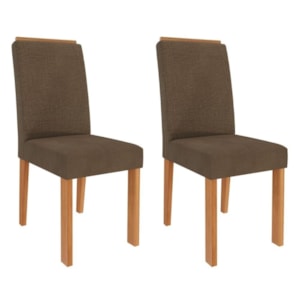 Kit 2 Cadeiras Estofadas 22142 Linho Cinamomo Mascavo MOLCI