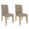 Kit 2 Cadeiras Estofadas 9582 Linho Cinamomo Bege MOLCI