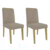 Kit 2 Cadeiras Estofadas 9582 Linho Nature Bege MOLCI