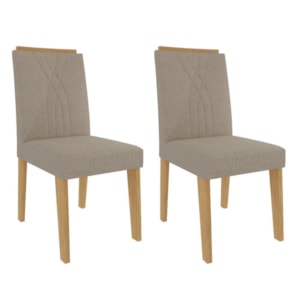 Kit 2 Cadeiras Estofadas 9582 Linho Nature Bege MOLCI