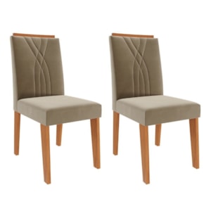 Kit 2 Cadeiras Estofadas 9582 Suede Cinamomo Joli MOLCI