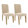 Kit 2 Cadeiras Estofadas 9582 Suede Cinamomo Nude MOLCI