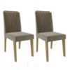 Kit 2 Cadeiras Estofadas 9582 Suede Nature Joli MOLCI