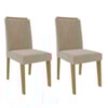 Kit 2 Cadeiras Estofadas 9582 Suede Nature Nude MOLCI