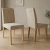 Kit 2 Cadeiras Estofadas 9582 Suede Nature Nude MOLCI