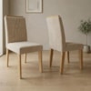 Kit 2 Cadeiras Estofadas 9582 Suede Nature Nude MOLCI