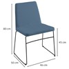 Kit 2 Cadeiras Estofadas Base Em Aço F41 Linho Azul Jeans Dmobiliario